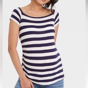 Women's Short Sleeve Knit Maternity Top - Ingrid & Isabel - Navy Blue Size Small